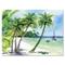 Designart - Summer Beach With Palm Trees - Nautical & Coastal Canvas Wall Art Print